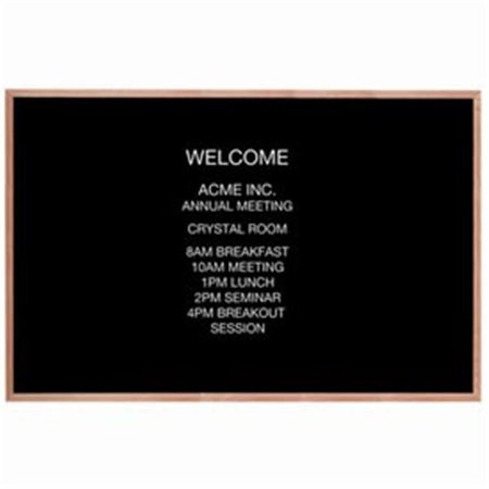 AARCO Aarco Products AOFD4872 48 in. H x 72 in. W Framed Letter Board Message Centers Wood Frame AOFD4872